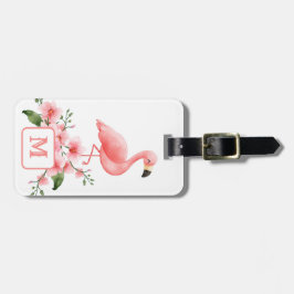 Rosa Flamingo Rosa Orchid Flora Monogram Bagagebricka