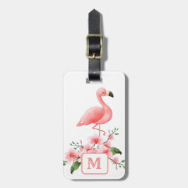Rosa Flamingo Rosa Orchid Flora Monogram Bagagebricka