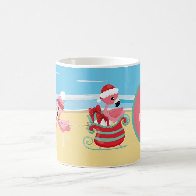 rosa flamingo Santa Kaffemugg (Center)