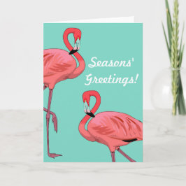 Rosa Flamingo-Säsonhälsningar Helgkort