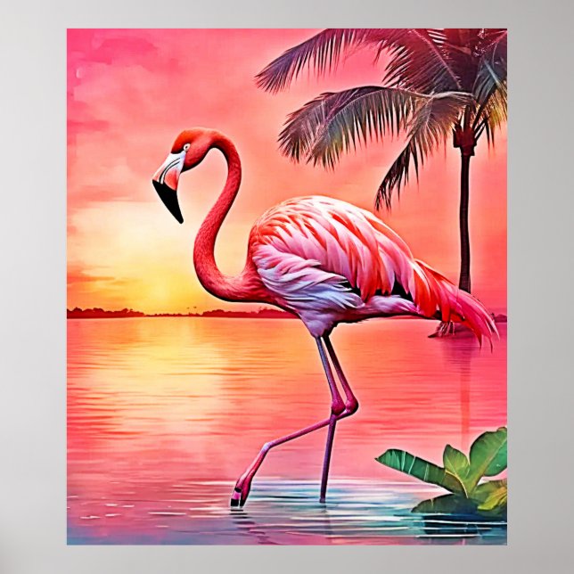 Rosa Flamingo Scene Design Poster (Framsidan)