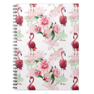 Rosa Flamingo: Seamless Mönster Elegance Anteckningsbok