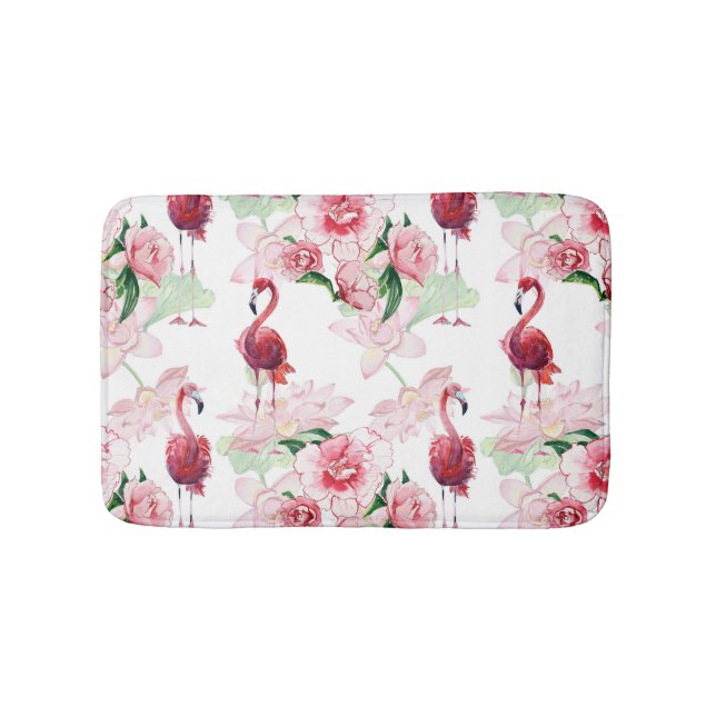 Rosa Flamingo: Seamless Mönster Elegance Badrumsmatta (Framsidan)