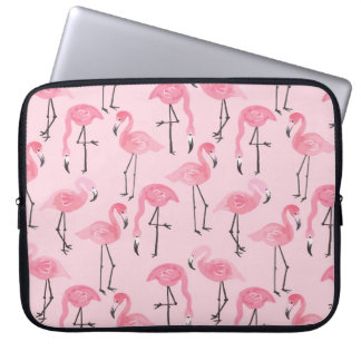 Rosa Flamingo Set, Tropical Summer Mönster. Laptop Fodral