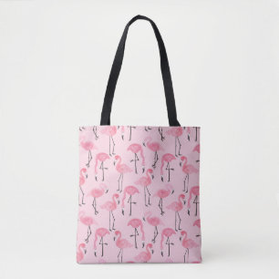 Rosa Flamingo Set, Tropical Summer Mönster. Tygkasse
