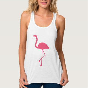 Rosa Flamingo Silhouette Linne Med Racerback