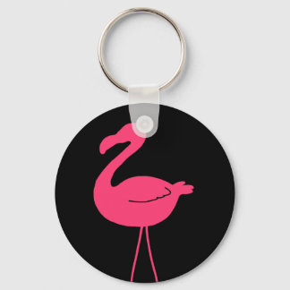 Rosa Flamingo Silhouette Nyckelring