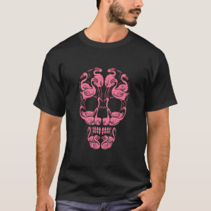 Rosa Flamingo Skull Breast Cancer Awareness T Shirt