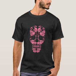 Rosa Flamingo Skulls medvetandehöjdpunkt vid bröst T Shirt