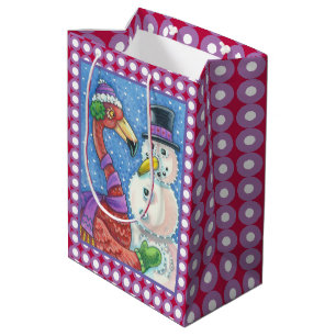 ROSA FLAMINGO SNÖGUBBE CHRISTMAS GIFT BAG Medium