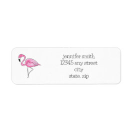 Rosa Flamingo Snygga Personliga Adress Returadress Etikett