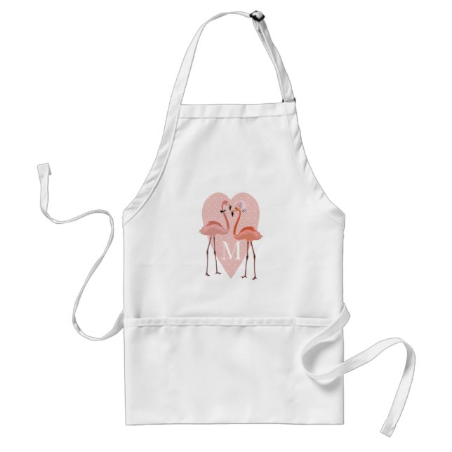 Rosa Flamingo snyggt  kärlek Förkläde (Framsidan)