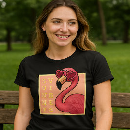Rosa Flamingo Soliga Vibrationer T Shirt
