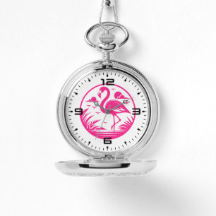 Rosa Flamingo Sommar Cirkel Design-68730 Armbandsur
