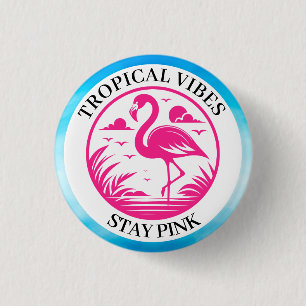 Rosa Flamingo Sommar Cirkel Design-68730 Knapp