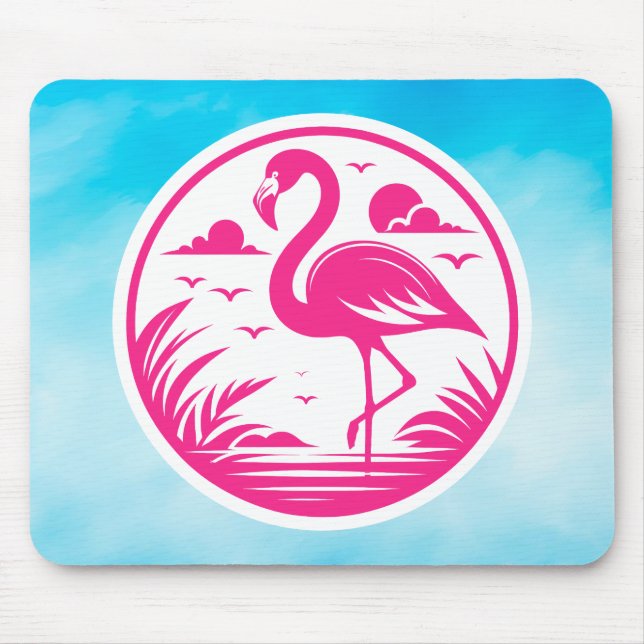 Rosa Flamingo Sommar Cirkel Design-68730 Musmatta (Framsidan)