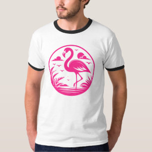 Rosa Flamingo Sommar Cirkel Design-68730 T Shirt