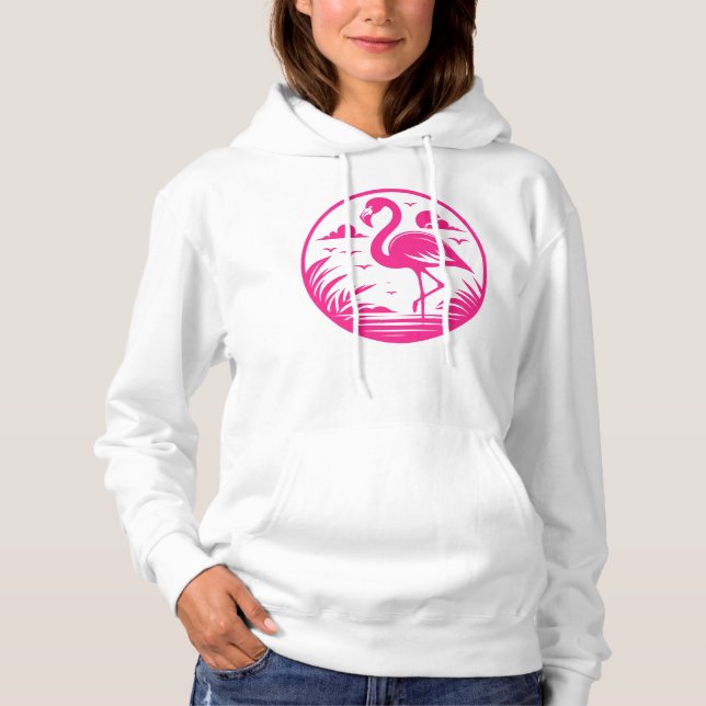 Rosa Flamingo Sommar Cirkel Design-68730 T Shirt (Framsida)