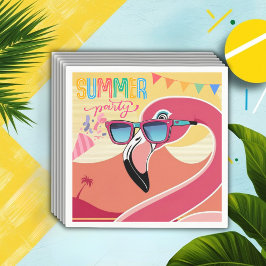 Rosa Flamingo Sommar Party Pappersservett