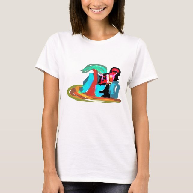 Rosa flamingo sommar t shirt (Framsida)