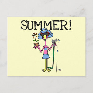 Rosa Flamingo Sommar T-shirts och presenter Vykort