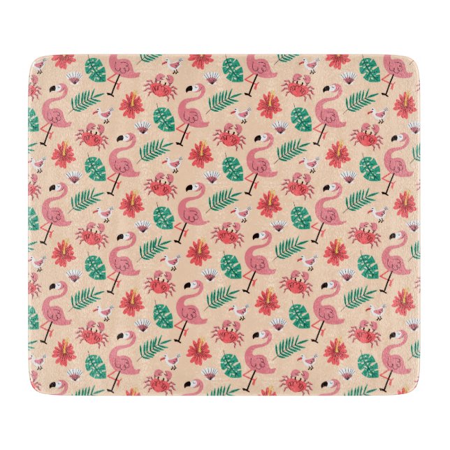 Rosa Flamingo Sommar Tropiskt Mönster (Framsidan)