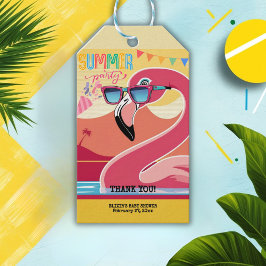 Rosa Flamingo Sommarfest  Presentetikett