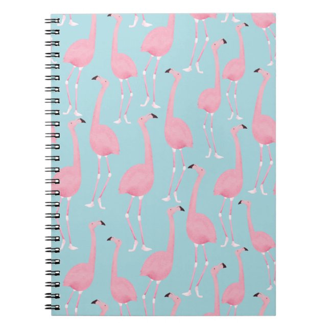 Rosa Flamingo Spiral bärbar dator Anteckningsbok (Framsidan)