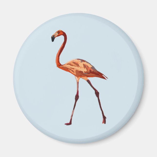 Rosa Flamingo Standard, 5,7 cm Round Magnet (Framsidan)