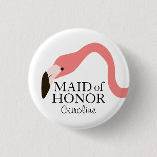 Rosa Flamingo Stollig Maid of honor Knapp