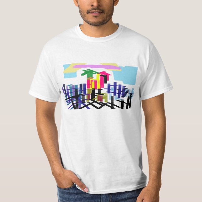 Rosa flamingo strand t shirt (Framsida)