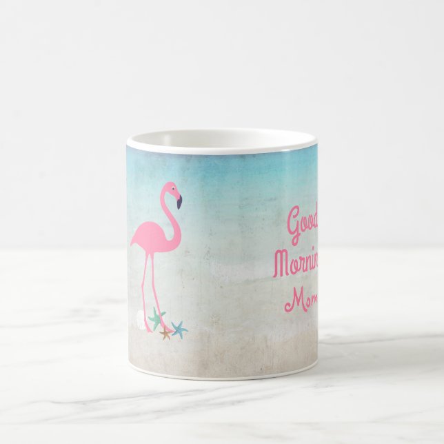 Rosa Flamingo Stranddesign För Mamma Kaffemugg (Center)