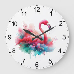Rosa Flamingo Sublication-95159 Stor Klocka