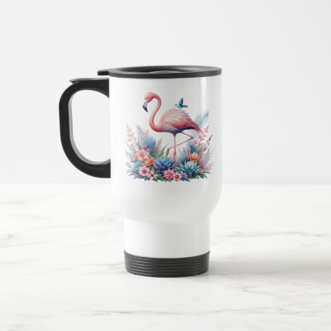 Rosa Flamingo Sublimering Resemugg (Vänster)