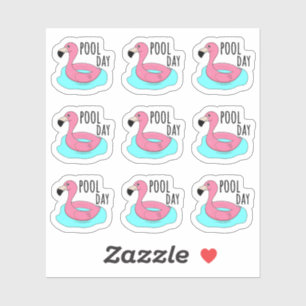 Rosa Flamingo Swimming Ring Bassäng Dag Bujo Plann Klistermärken