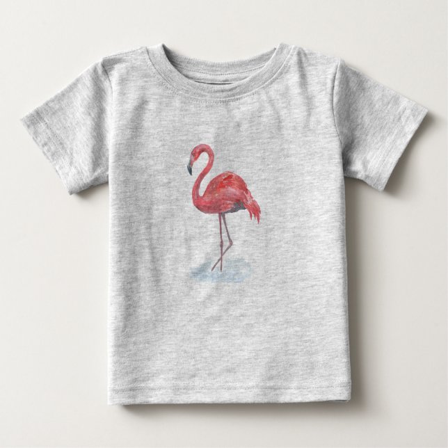 Rosa Flamingo . T Shirt (Framsida)