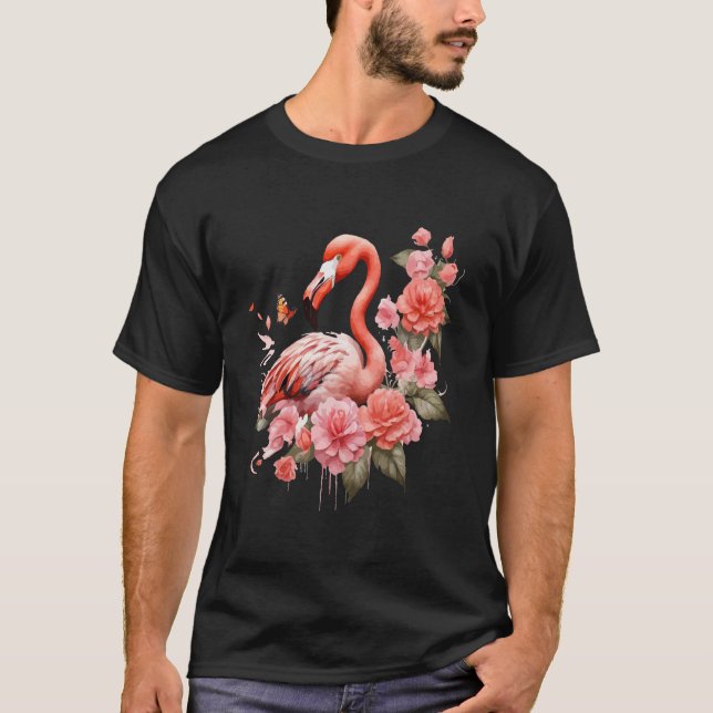 Rosa Flamingo T Shirt (Framsida)