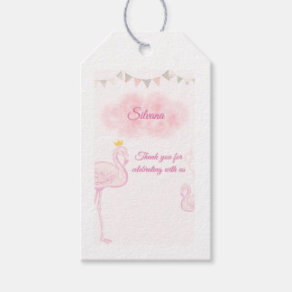 Rosa Flamingo Tack Märkning, Låt oss Flamingl Presentetikett