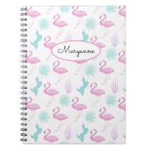 Rosa Flamingo Teal Cactus Personalize Namn
