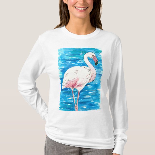 Rosa flamingo tee shirt (Framsida)
