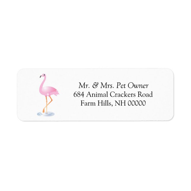 Rosa Flamingo Theme Returetiketters Stickers Returadress Etikett (Framsidan)