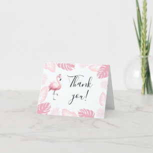 Rosa Flamingo Tiara Tropical Löv Elegant Modern Tack Kort