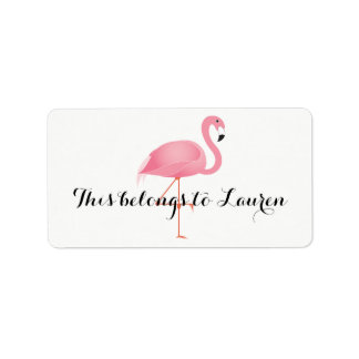 Rosa Flamingo-tillhör till etikett Adressetikett