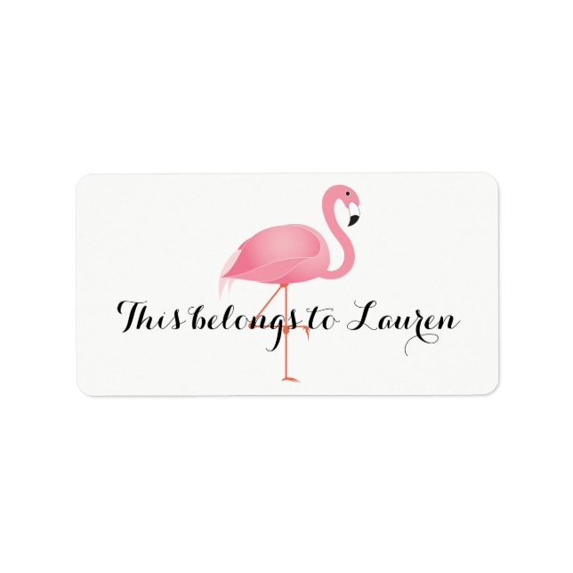 Rosa Flamingo-tillhör till etikett Adressetikett (Framsidan)