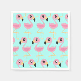 Rosa Flamingo Tropical 1:a födelsedag Party Napkin Pappersservett