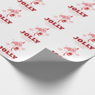 Rosa Flamingo Tropical Beach Jolly Festive Presentpapper