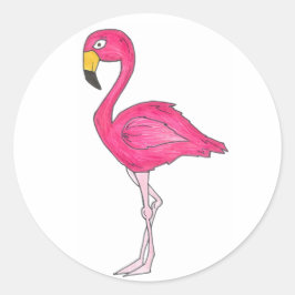 Rosa Flamingo Tropical Bird Stickers Runt Klistermärke