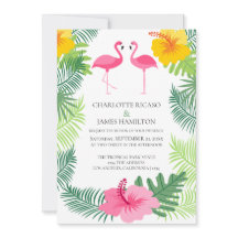 Rosa Flamingo Tropical Bröllop Personlig