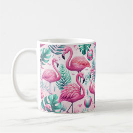 Rosa Flamingo Tropical Design Kaffemugg