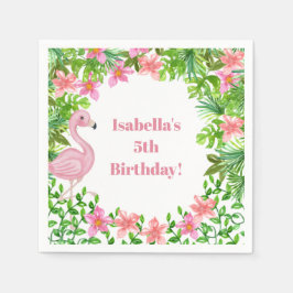 Rosa Flamingo Tropical Flick kalas Pappersservett